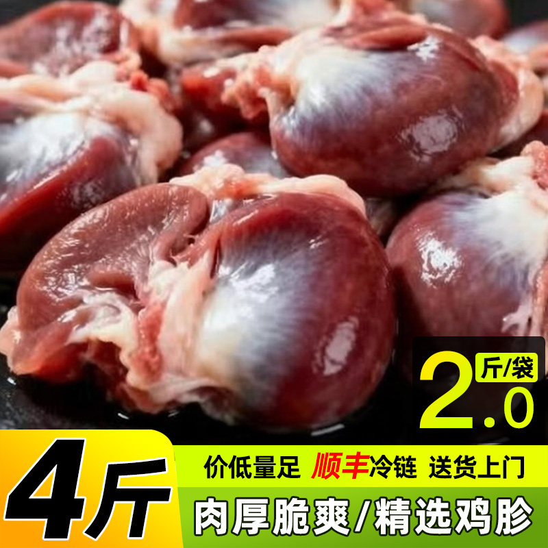 新鲜鸡胗4斤无肚鸡肫生鸡胗现杀冷冻鸡胃火锅串清真烧烤食材商用