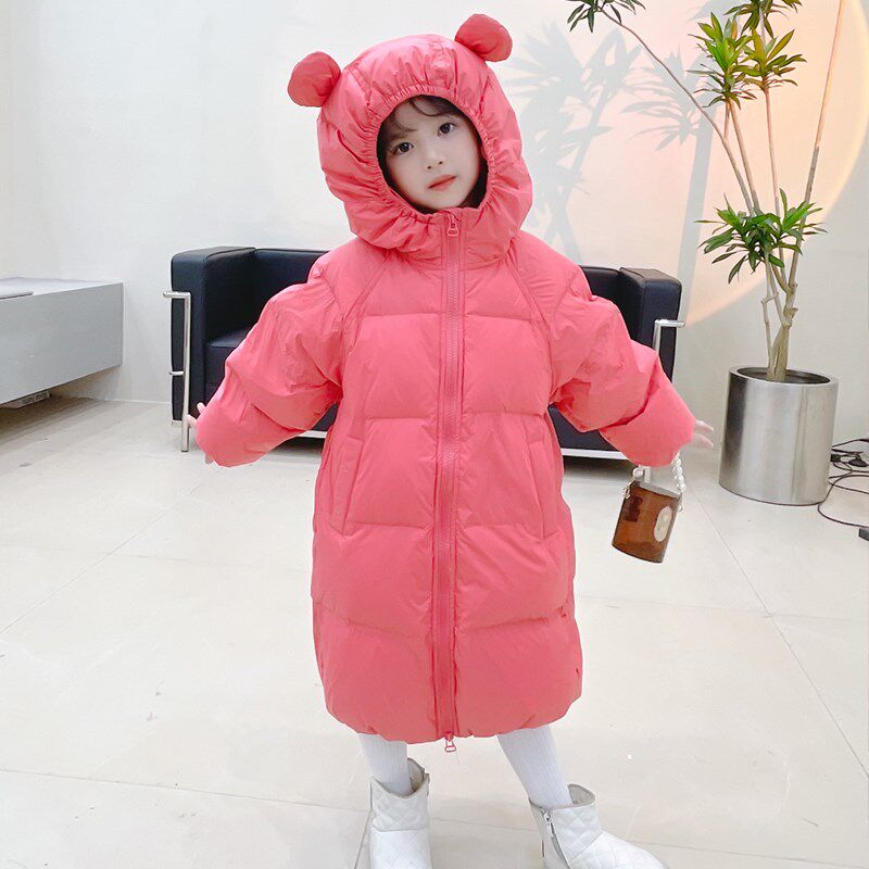 儿童羽绒服中长款过膝加厚女童男童宝宝童装小童大童韩版冬装外套