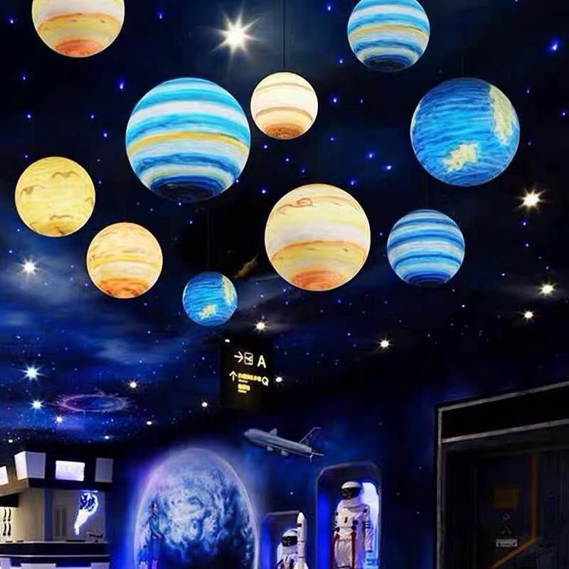 创意星球吊灯商场宇宙星空圆球灯艺术网吧游乐场幼儿园餐厅太空灯