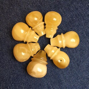 原矿白花蜜蜡三通配饰全品三无蜡质实品质漂亮佛珠链DIY饰品