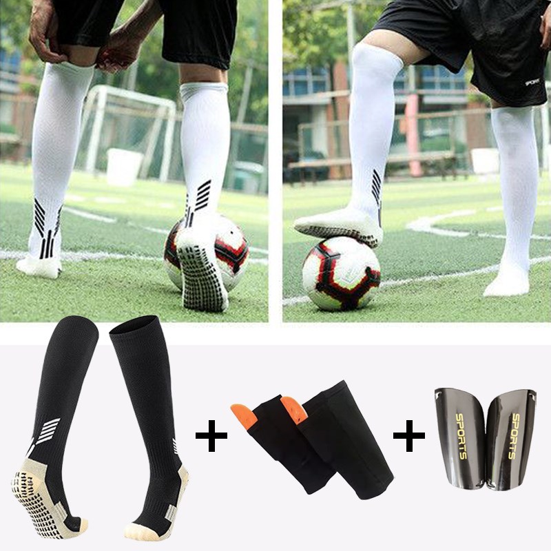 专业防滑长筒过膝足球袜子成人儿童款双层口袋板套搭配硬质护腿板