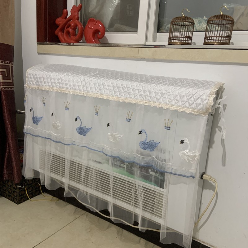 定制空气能暖风机防尘罩家用暖气片罩防熏黑墙水温空调布艺盖巾