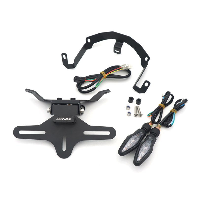 适用800NK改装短尾牌照架可摺叠後尾架加厚不锈钢无失真安装