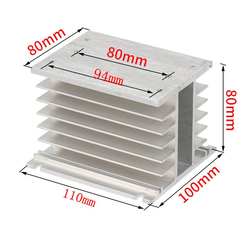 SSR 三相固态继电器底座 散热器 H型 铝型材散热器 110*100*80