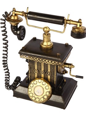 复古怀旧摆件老式黑白电视机收音机留声机电话模型拍照道具装饰品