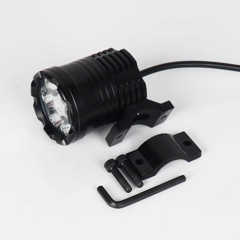 60W电动车前大灯外置射灯超亮12V60V鬼火摩托车LED大灯强光激光炮