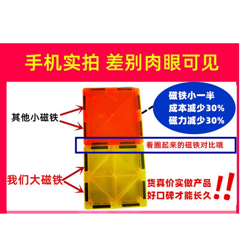 儿童大自然色彩窗磁力片钻面强磁积木益智拼搭拼图男女孩玩具礼物