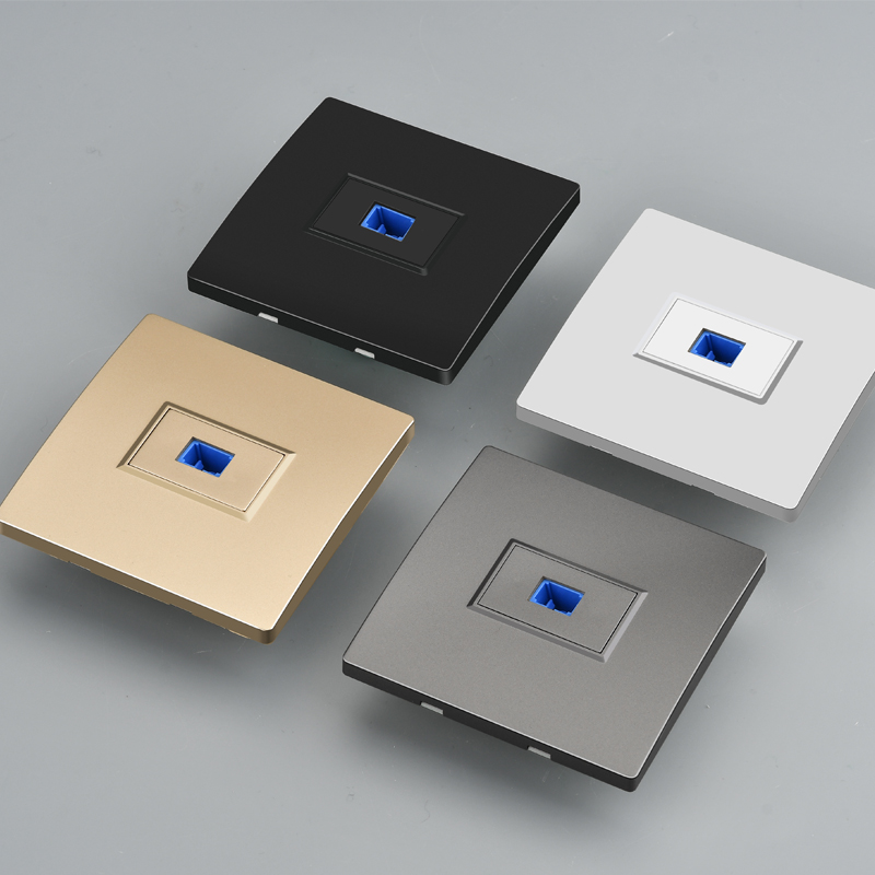 家恩86型暗装一二三位单双口光纤插座面板sc光纤墙壁面板带光纤线