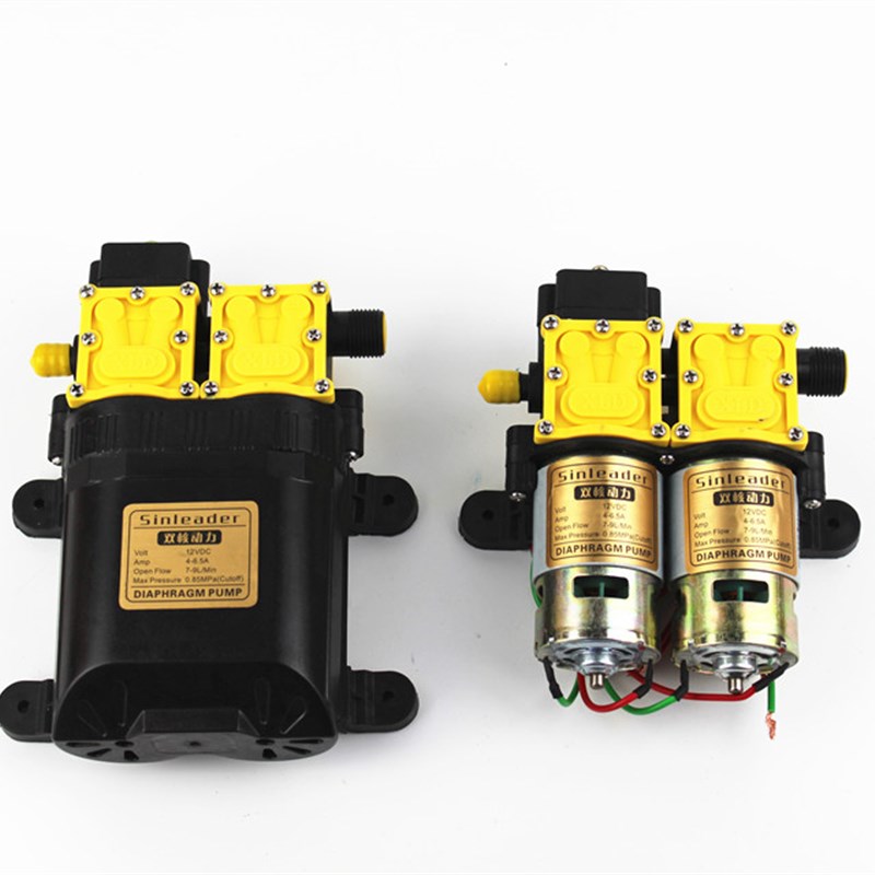 台州信利达12V双核动力水泵 农用电动喷雾器双泵高压回流直流打药