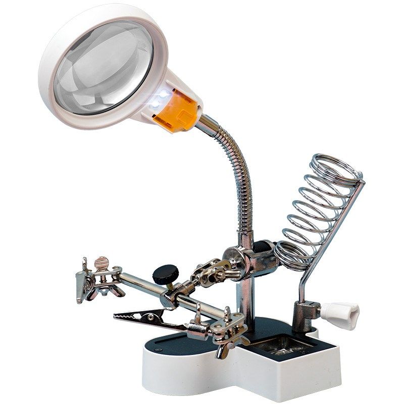 台式放大镜维修用电路板电子元件高倍手机主板芯片带灯烙铁架高清