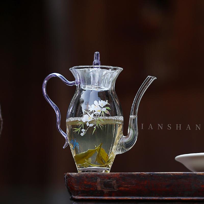 宜物宜心耐高温玻璃茶壶家用冷泡茶专用泡茶壶春季绿茶玻璃水仙壶