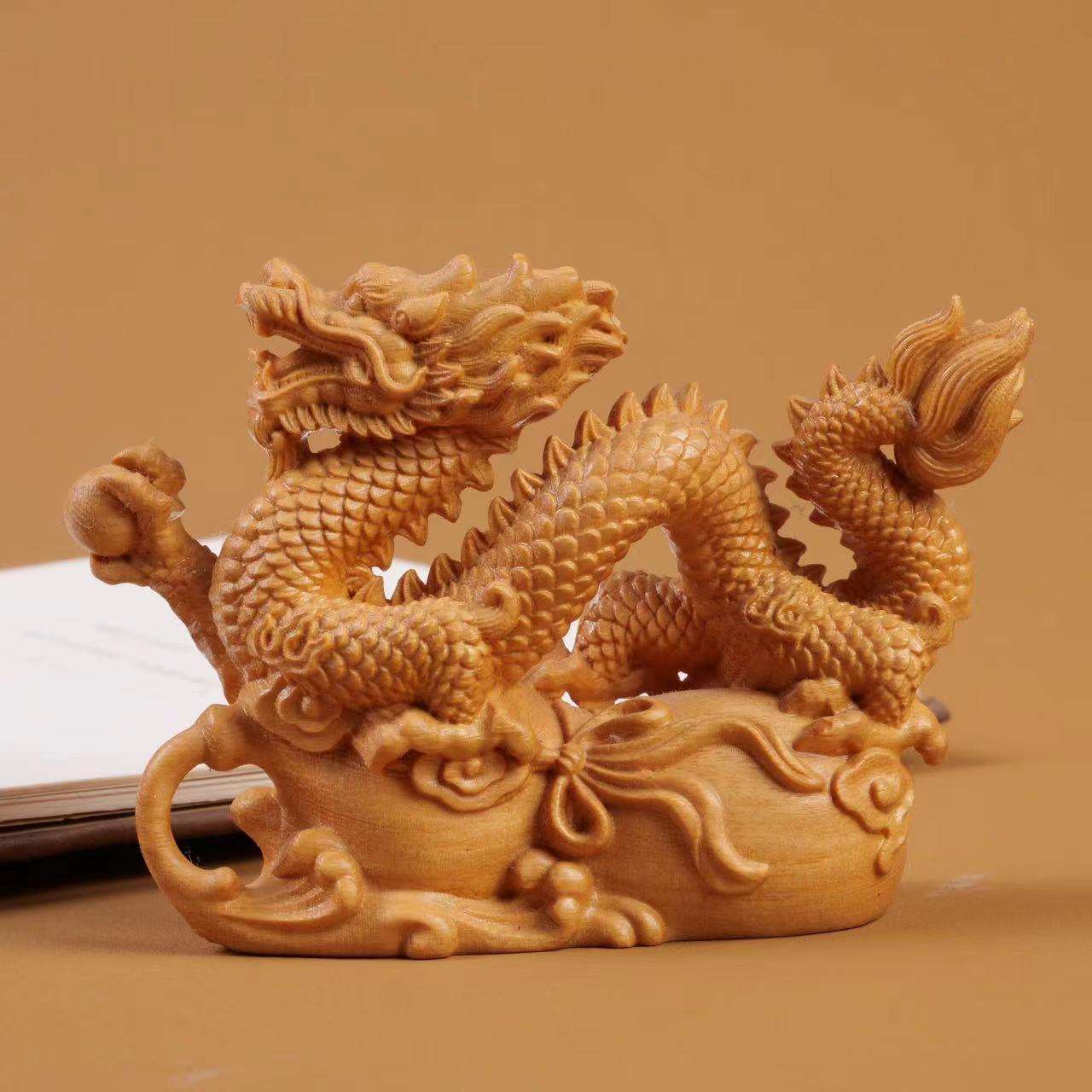 龙年崖柏实木龙摆件生肖龙木雕龙生肖吉祥物工艺品木质龙木头青龙