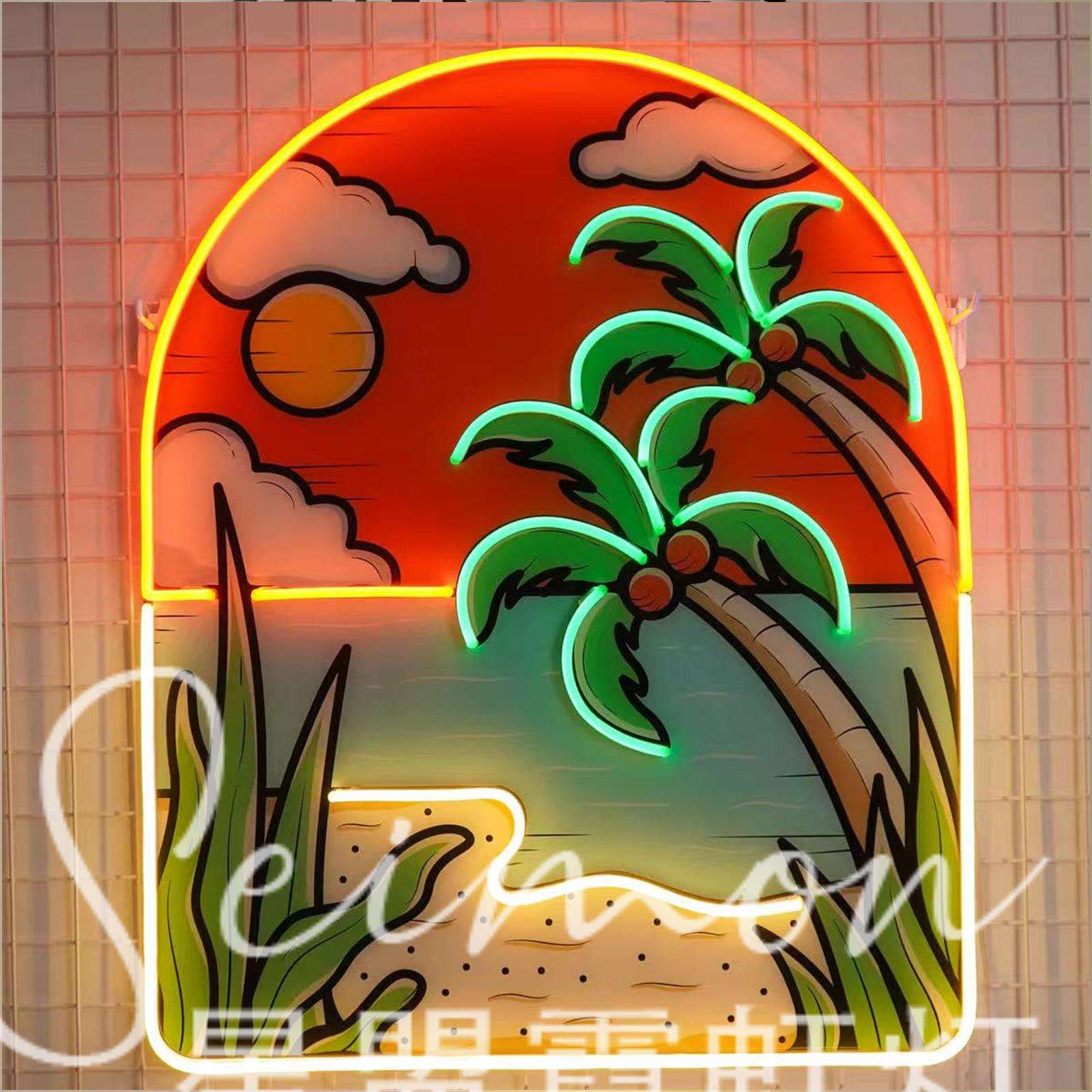 LED霓虹灯chi亚克力灯箱广告招牌店铺日料店霓虹灯管彩色玻璃