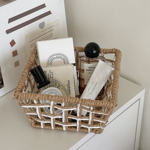 桌面收纳盒玄关钥匙遥控器杂物筐抽屉零食篮口红化妆品储物盒摆件