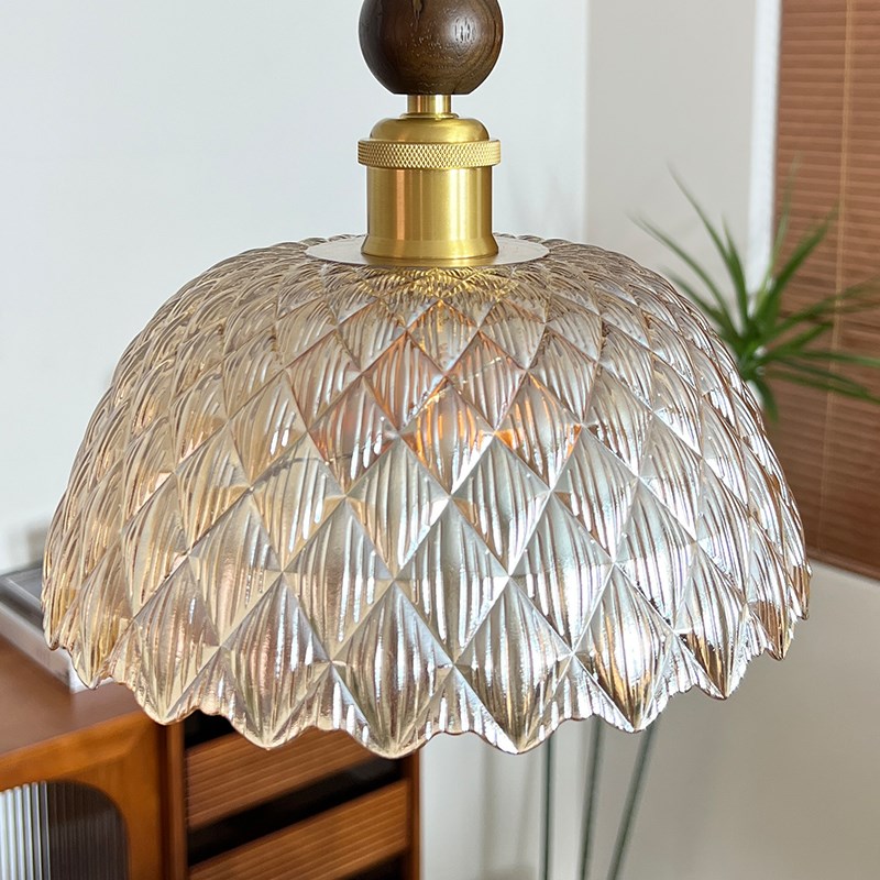 法式中古风餐厅吊灯可移位轨道风扇灯复古玻璃餐桌岛台吧台护眼灯