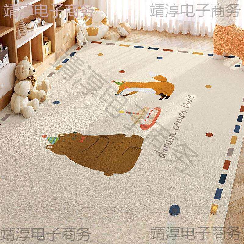 儿童玩具区地毯幼儿园地垫加厚大尺寸可擦洗垫子阅读区布置卡通