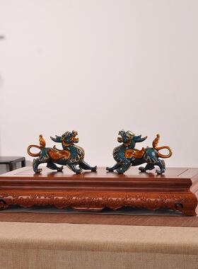 雕刻方形工艺品花道铜器如意摆件底座实木花盆景奇石实木托架