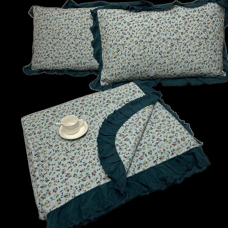 韩版全棉床盖三件套纯棉绗缝夹棉防滑纯棉床单四件套四季通用