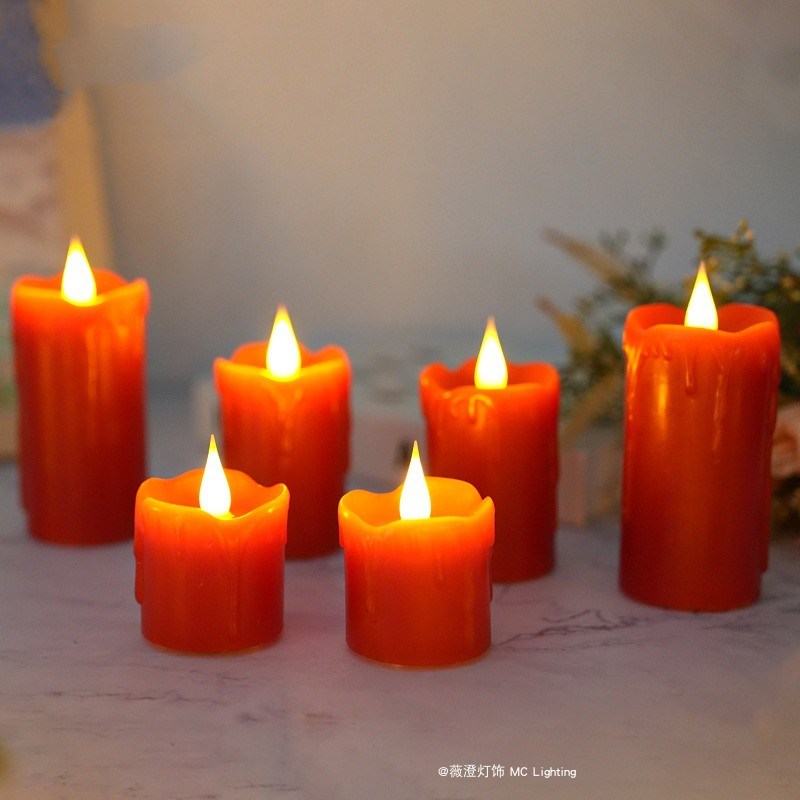 遥控充电迷你蜡面仿真电子蜡烛灯浪漫求婚表白生日场景布置装饰