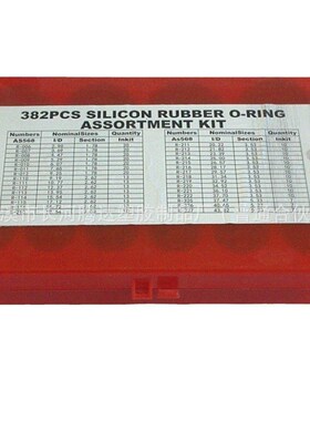 382pcs硅胶密封圈修理盒O形圈耐高温硅胶圈橡胶密封圈硅胶修理包