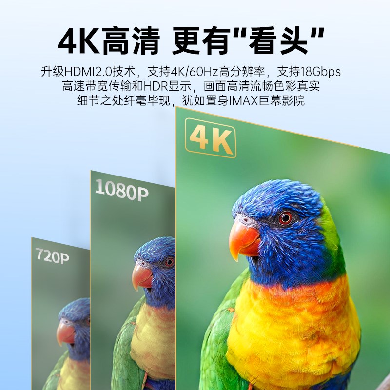 HDMI线2.0高清连接线4K电视机机顶盒数据延长线电脑显示器笔记本