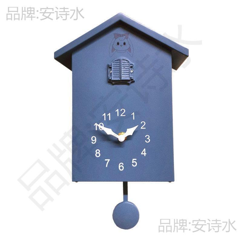 咕咕欧式卧室报时懒虫整点起床钟挂表布谷鸟静音时钟复古儿童闹钟