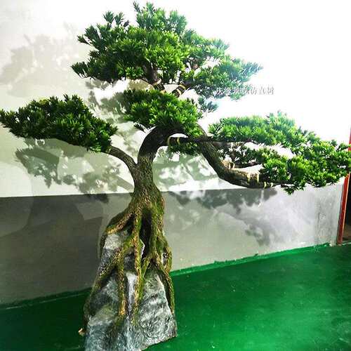 仿真罗汉松盆景假植物室内阳台客厅摆件装修装饰展厅植物室造景