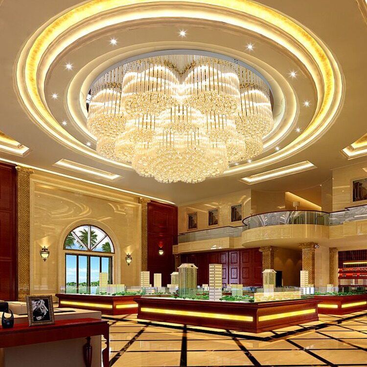 圆形酒店工程水晶灯非标时尚售楼部沙盘宴会厅吸顶灯别墅吊灯