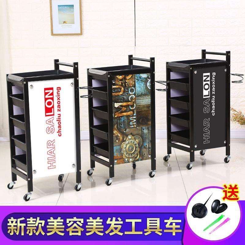 新款复古美发杠车发廊多功能工具小推车理发店烫染车发型师手推车