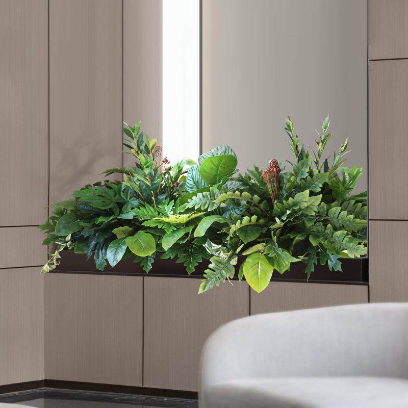 仿生植物花槽室内假花仿真花艺盆景仿真绿植造景隔断栅栏装饰摆件