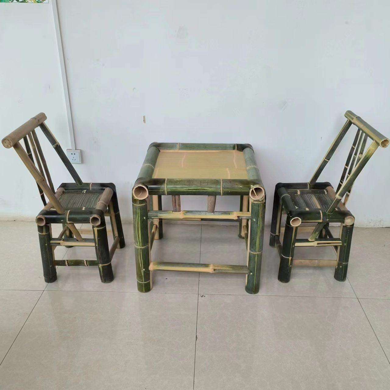 竹桌子茶几竹子桌椅现货全套纯手工制作楠竹饭桌茶桌老式农家方桌