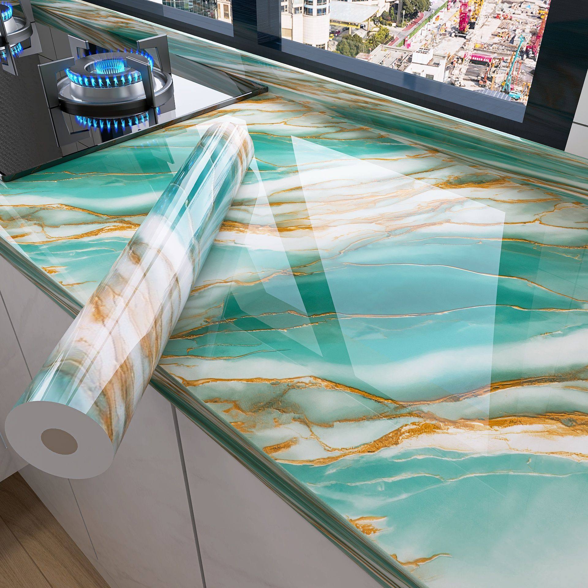 加厚大理石厨房防水防油贴纸橱柜翻新自粘墙纸灶台耐高温台面壁纸,家居饰品,软装墙贴,淘宝优惠券,粉丝福利购,淘宝优惠卷