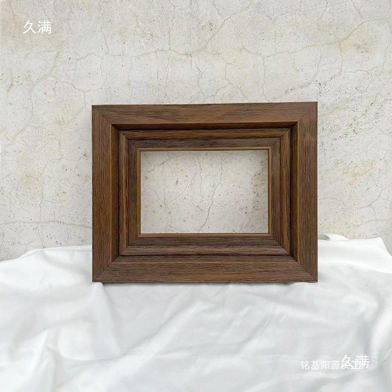 纯实木抓丝宽边10厘米油画框外框装裱可爱复古水彩国画照片挂墙