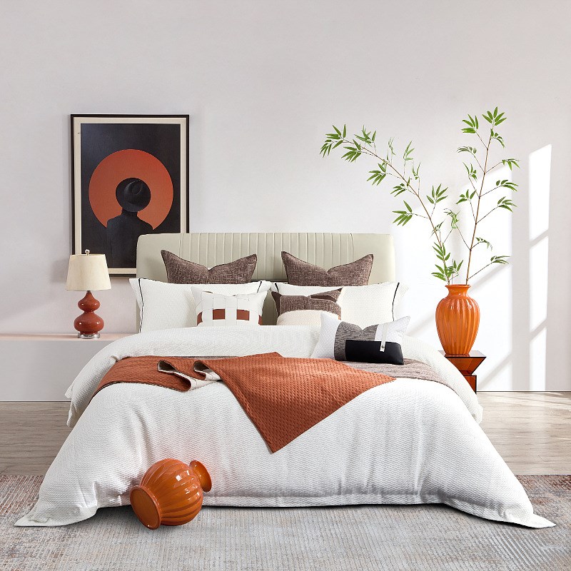 现代简约家具展厅卖场床上用品样板间软装多N件套售楼中心床品套