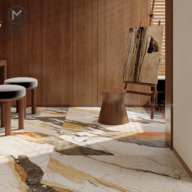 颜值担当 莫奈秋韵大理石瓷砖大板客饭H厅地砖化妆室厨房阳台壁砖