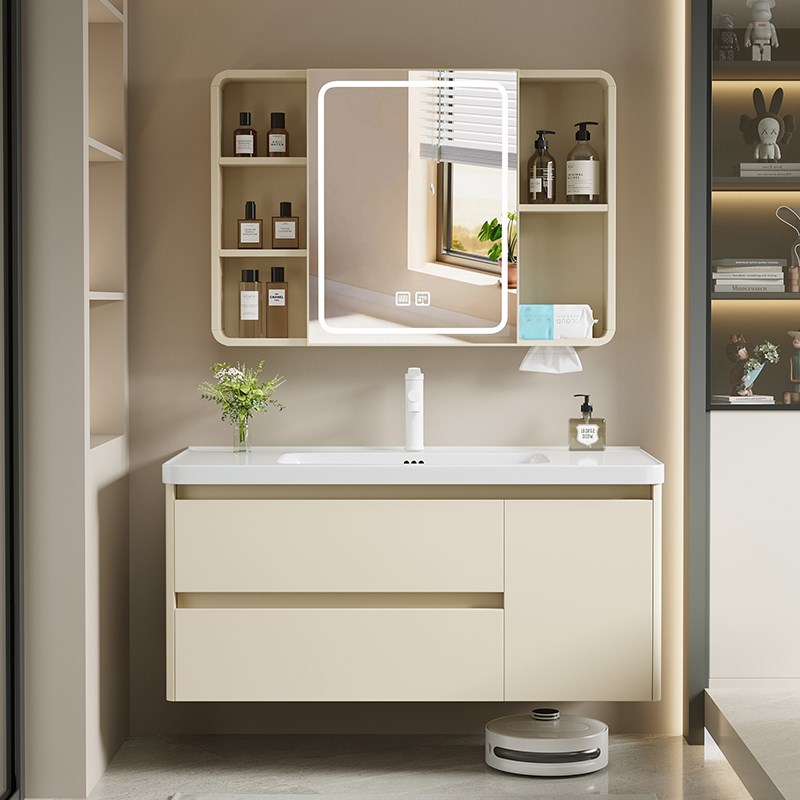 加厚蜂窝铝合金圆弧抽屉浴室柜组合E一体陶瓷洗手盆洗脸池洗漱台