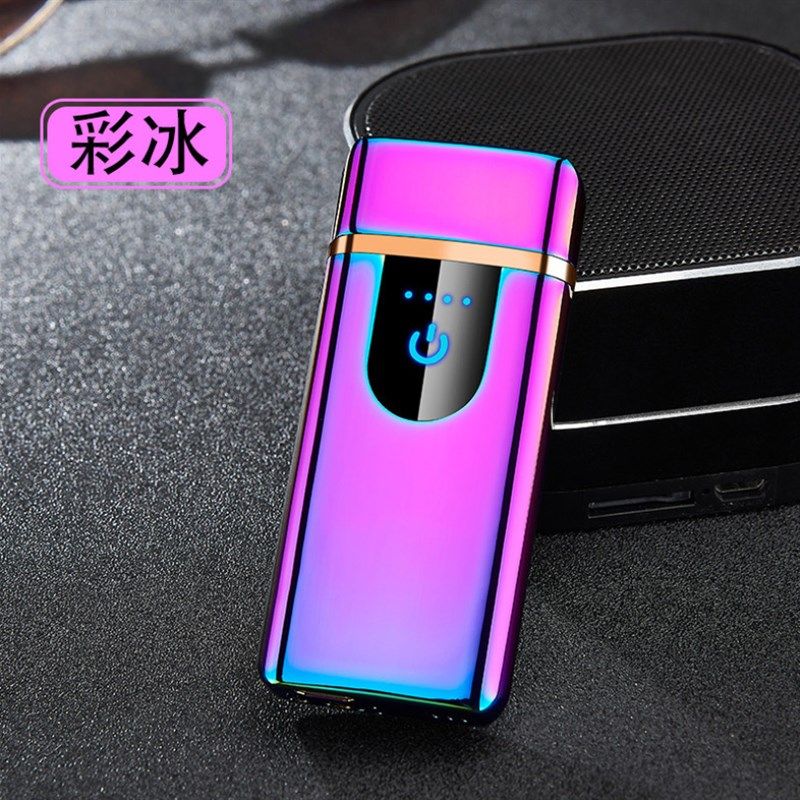 TH707触摸感应气电双用打火机气体USB充电电子点烟器气电二用高档