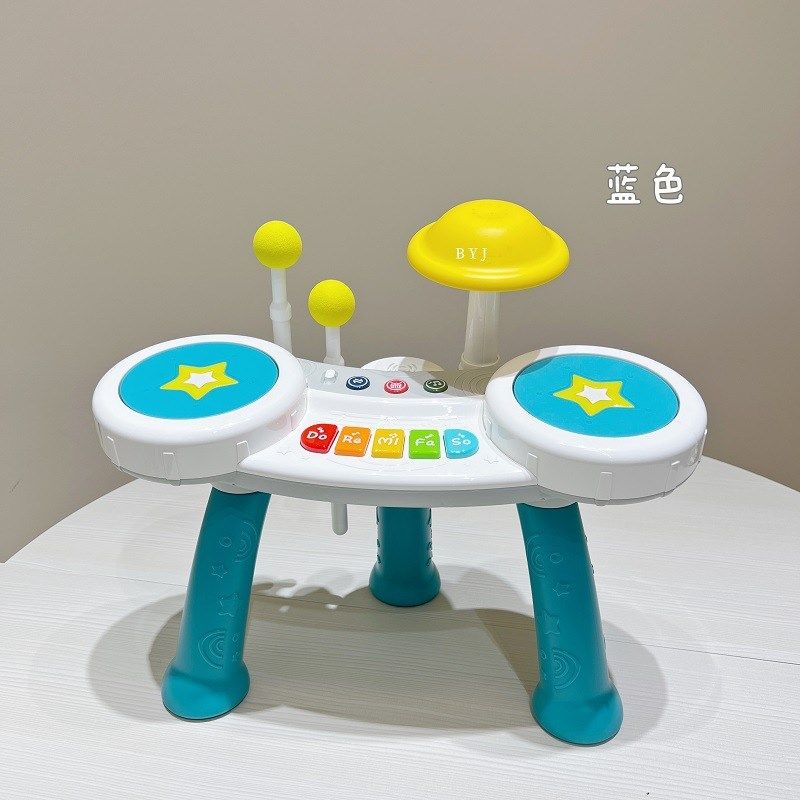 婴儿仿真乐器电子琴 宝宝音乐玩具动感爵士鼓 儿童电子琴手拍鼓