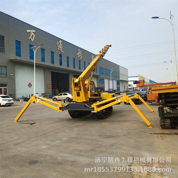 狭窄区域设备吊运履带式蜘蛛吊车室内外装修旋转吊臂履带起重机