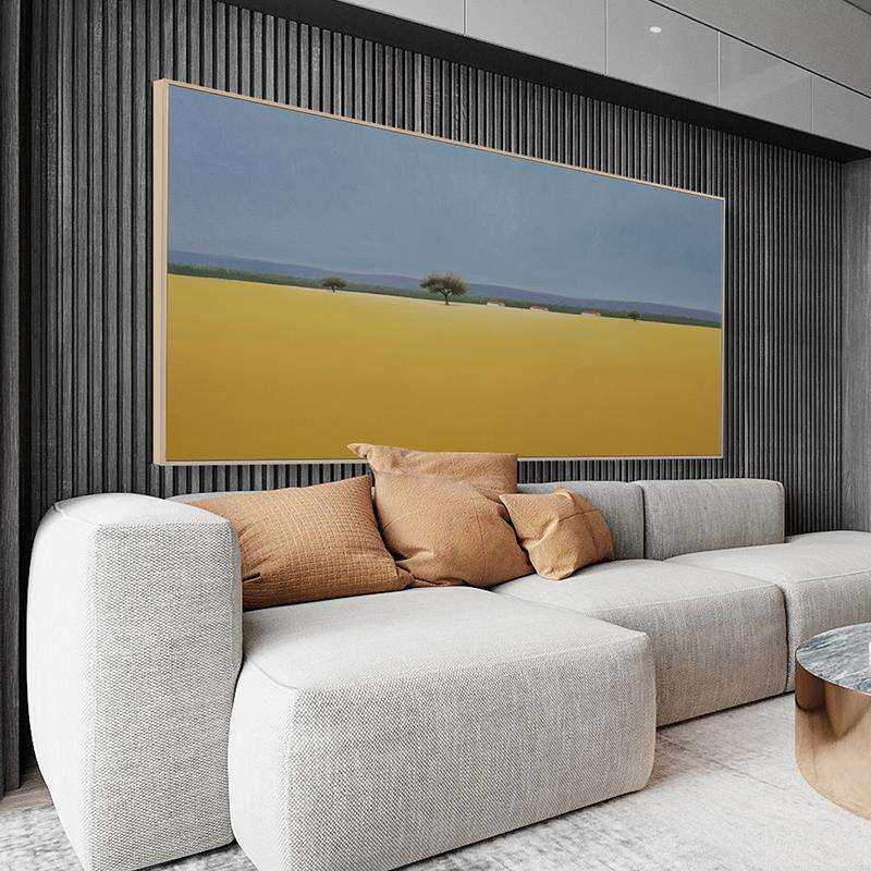 三小姐 超大幅横版客厅装饰画现代轻奢抽象风景挂画卧室床头壁画