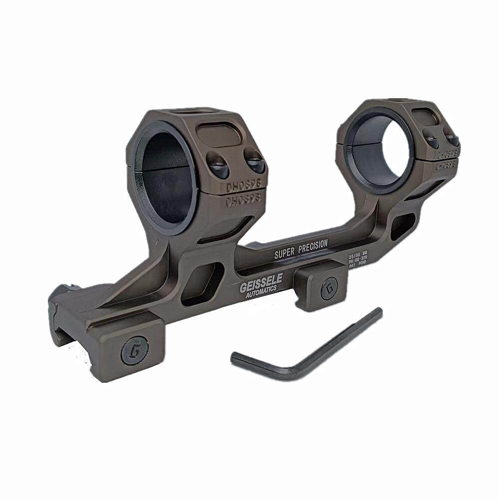 1.54GE棕色延伸一体夹具30/25.4mm瞄镜连体管夹21mm 后延连体支架