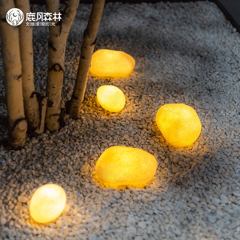 户外防水仿石头灯太阳能造型灯别C墅装饰公园林景观鹅卵石灯石头