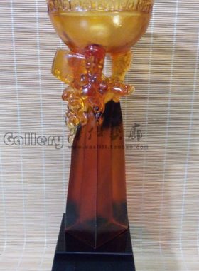 纯琉璃鼎定天下奖杯商务摆件乔迁开业生日礼物家居饰品礼品可定制