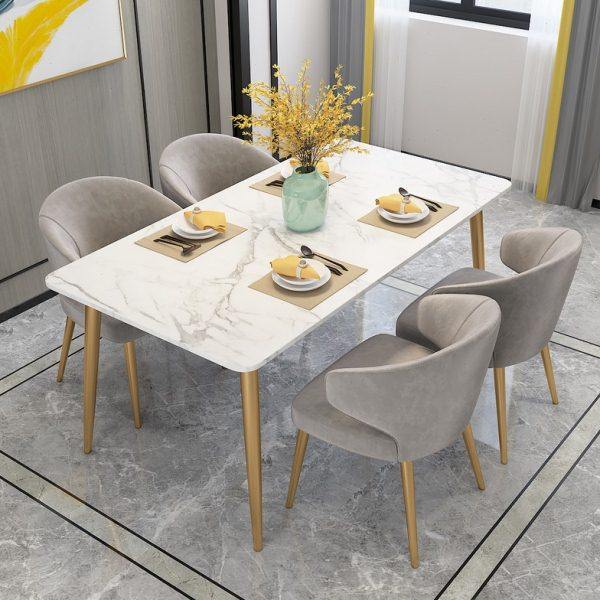 北欧大理石桌子餐桌椅组合简约现代小户型家用饭桌4人6人轻奢餐厅