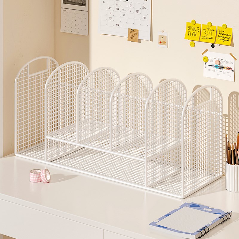 桌上书架b桌面置物架办公桌收纳餐桌台面多层书桌分层柜桌子的神