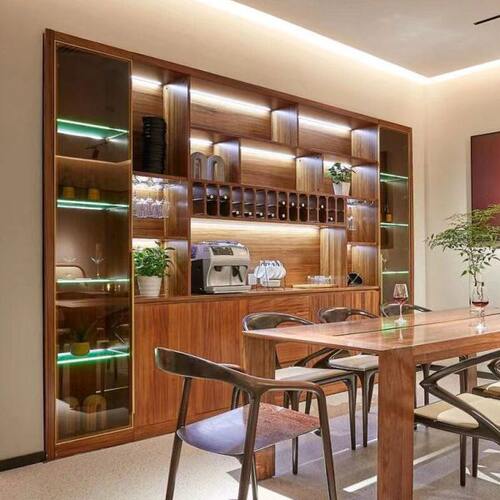 酒柜餐边柜全屋定制整大墙定做橱酒餐厅一体式别墅新中式嵌家用内