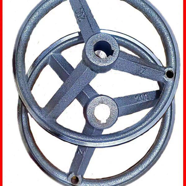 方圆形加厚双头边方形配轮波纹手摇镀铬手柄铸铁转手轮手轮手柄动