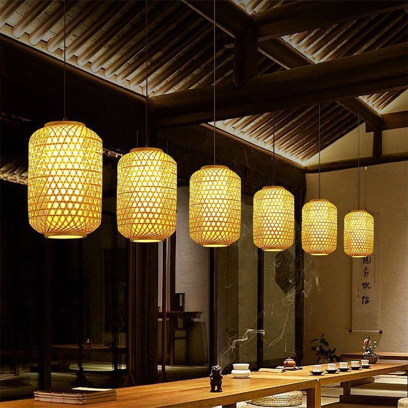 灯笼竹艺吊灯吧台民宿茶室火锅店饭店简约日式餐厅竹编餐饮店灯具,家装灯饰光源,酒店/宴会厅/餐饮吊灯,淘宝优惠券,粉丝福利购,淘宝优惠卷