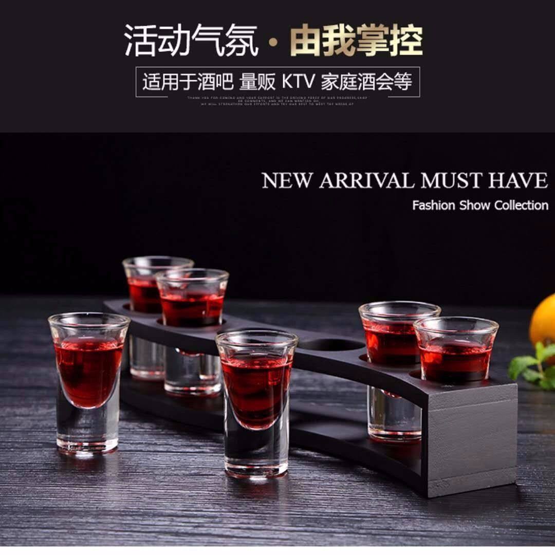 子弹杯木架套装小白酒杯鸡尾酒B52云吞架子一口饮烈酒杯杯架