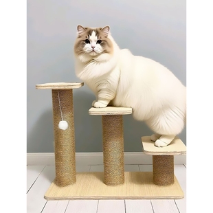 矮脚猫爬梯老猫上下床跳台实木板猫台阶跳板猫爬架小型犬楼梯